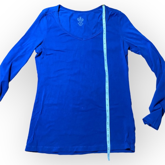 2 for $20 Jacob Blue Long Sleeve Stretch Cotton T-shirt Size Large - Picture 5 of 9